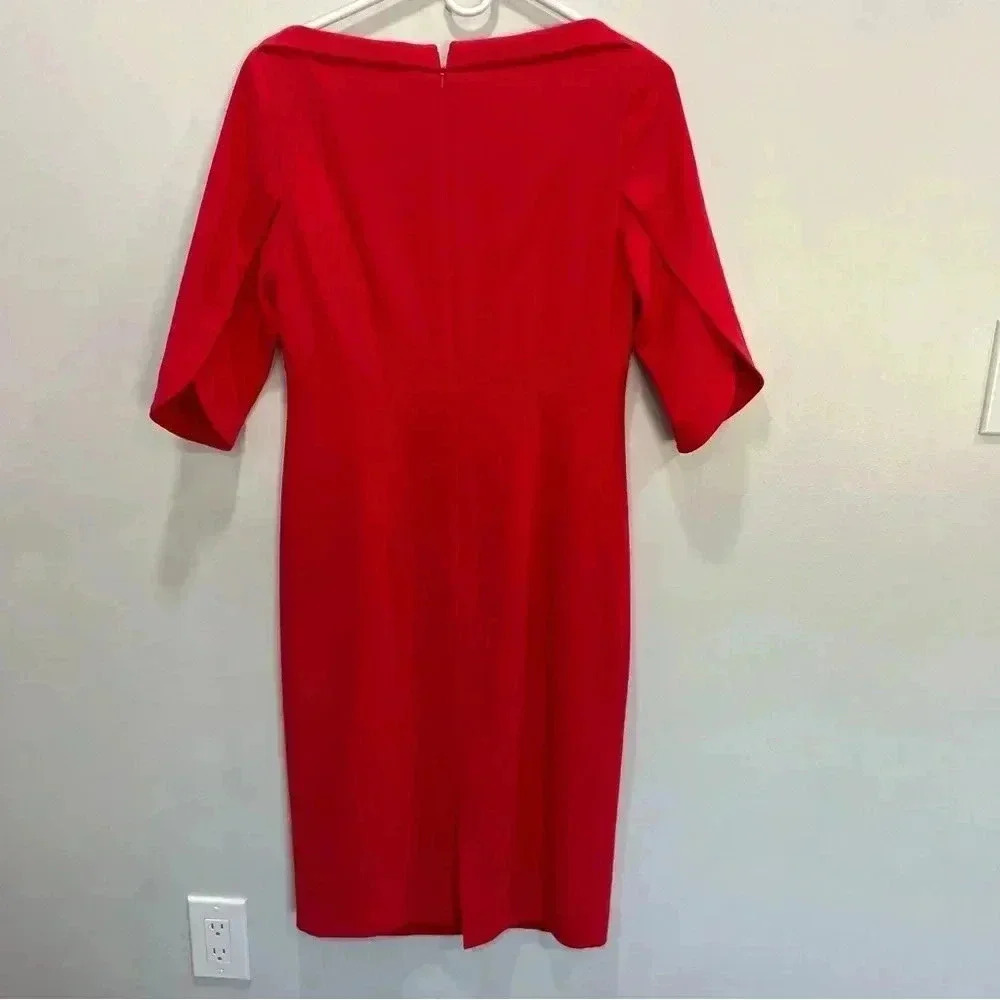 Black Halo Petal Sleeve Dress in Chic Red,‎ Size 8 - Picture 6 of 14